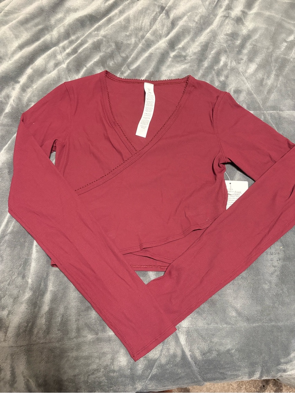 Lululemon heart Ribbed Wrap-Front Long Sleeve Top